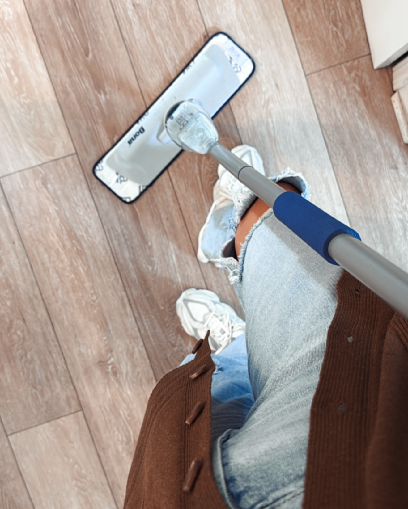 Went in for a mop. Came out with cardigan and mop. #home #cleaningtools #bonamop #swiffer #walmartfinds 

#LTKFamily #LTKStyleTip #LTKHome