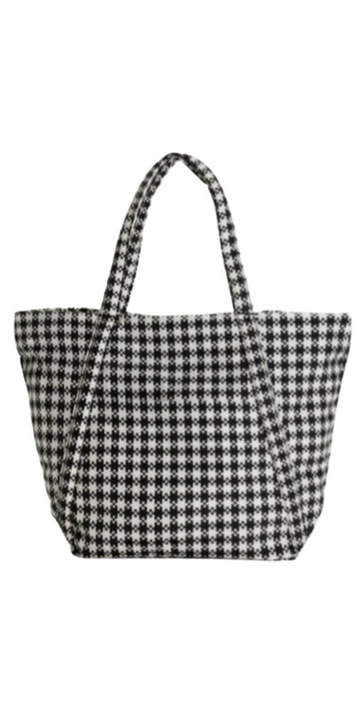 BAGGU Cloud Bag Black & White Gingham | Well.ca