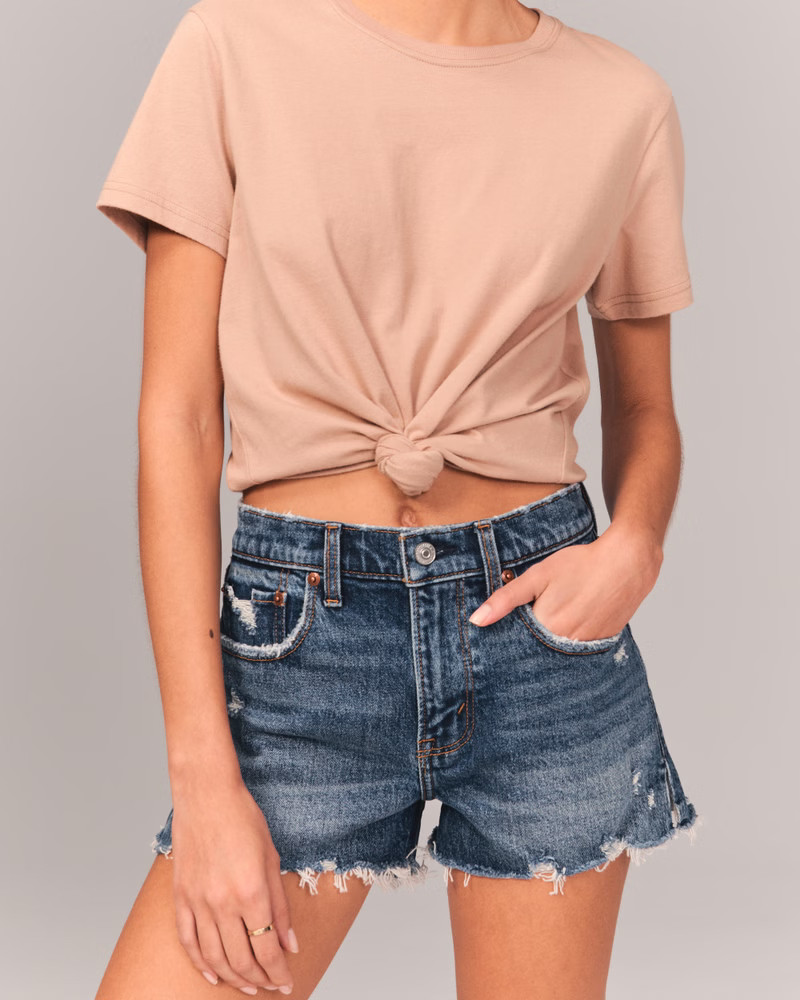 Mid Rise Mom Shorts | Abercrombie & Fitch (US)