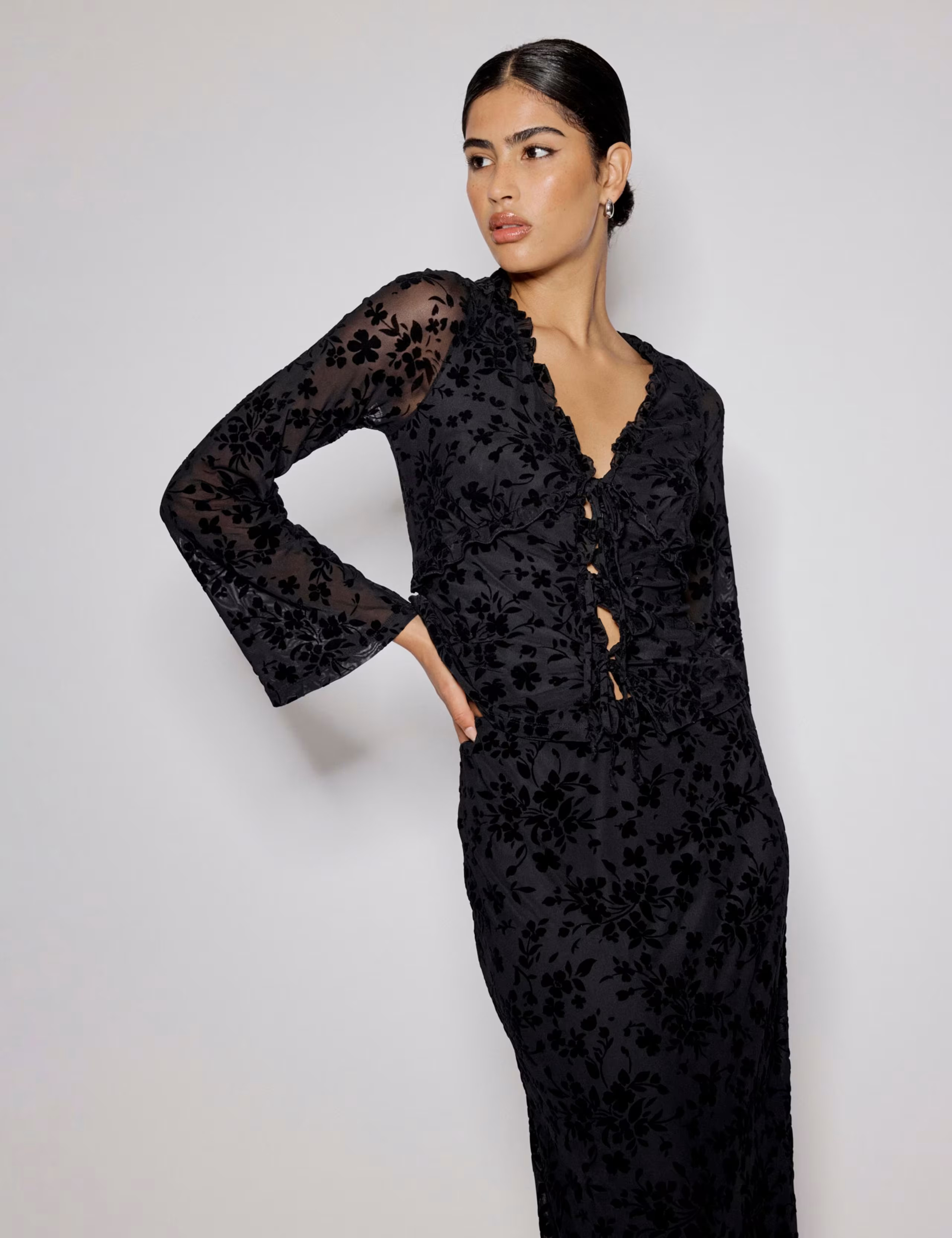 Devore Tie Front Top | Nobody's Child | M&S | Marks & Spencer (UK)