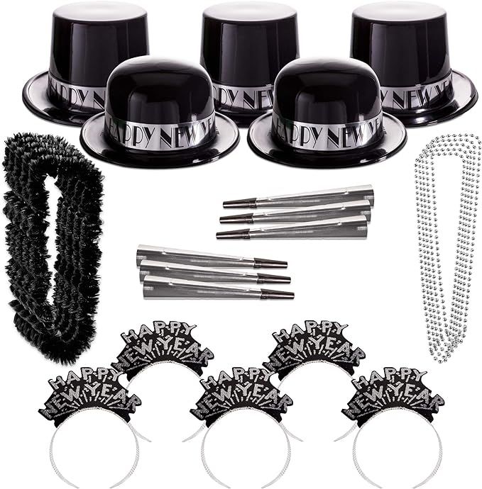 Silver Showboat New Years Party Kit for 100 Guests | Amazon (US)