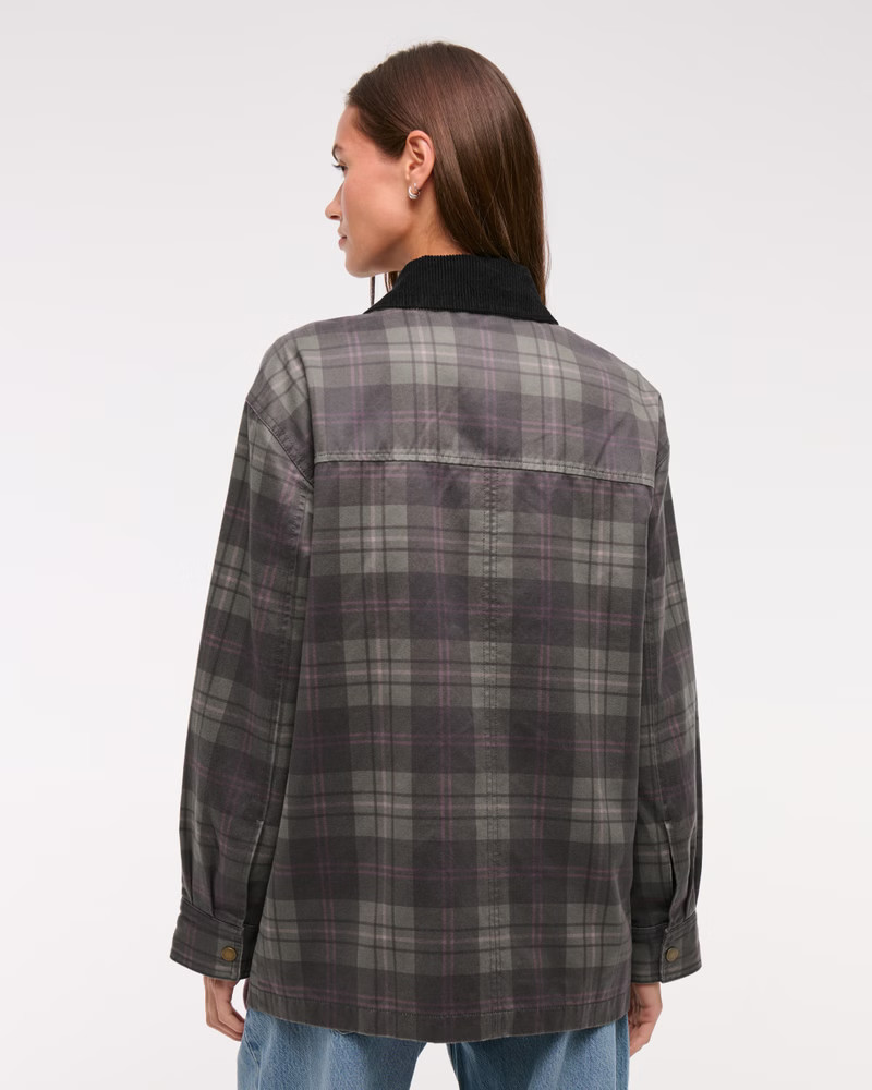 Mid-Length Waxed Barn Jacket | Abercrombie & Fitch (US)
