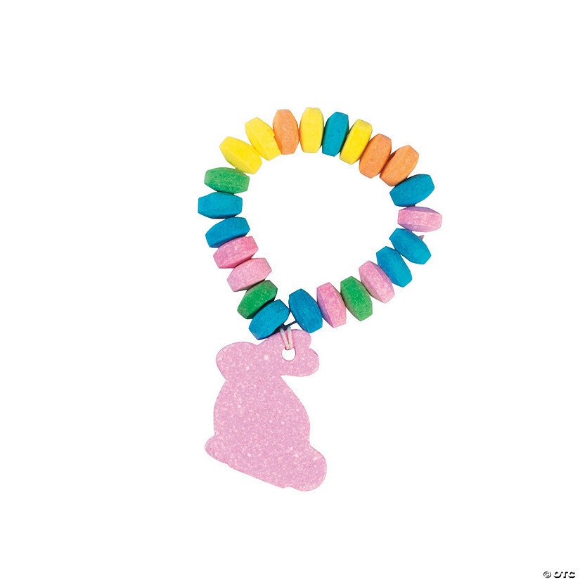 Easter Candy Stretchable Bunny Bracelets - 12 Pc. | Oriental Trading Company