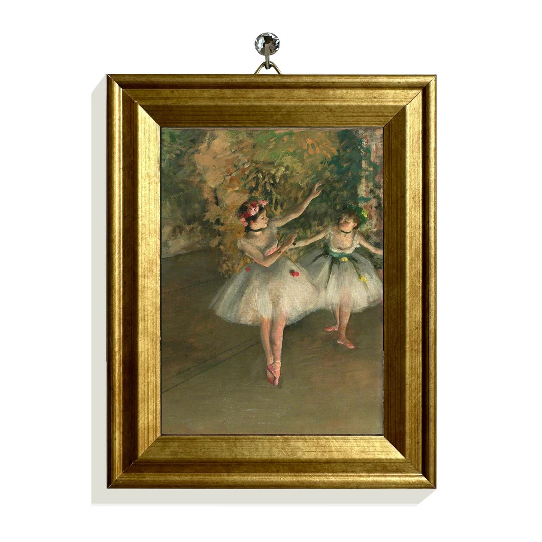 Ballet Mini Canvas Print Ballerinas Small Oil Painting Vintage Art Gold Frame Degas Dancers Wall ... | Etsy (US)