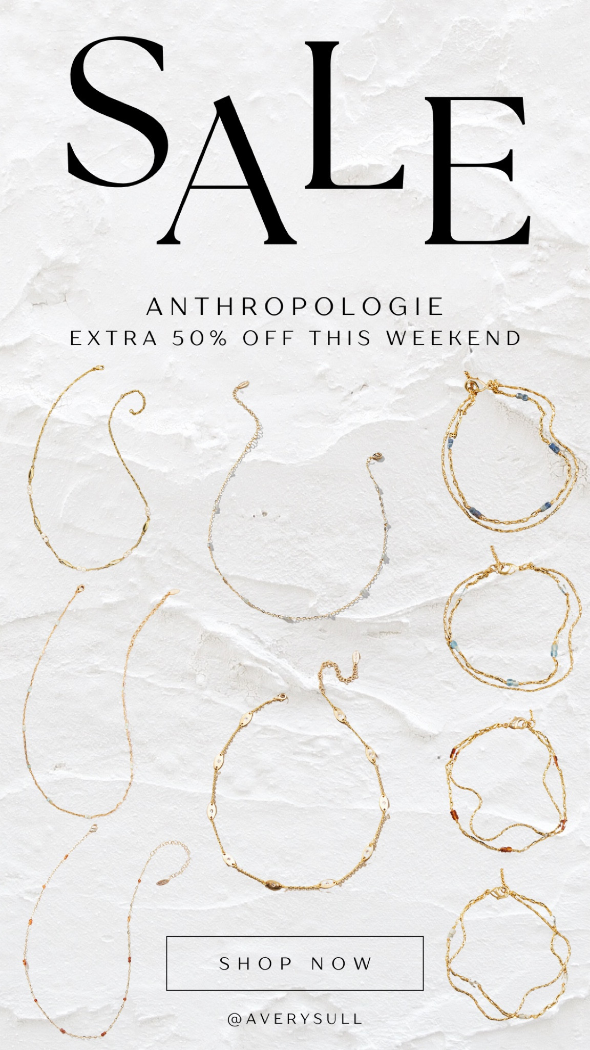 Dainty bracelets and necklaces from Anthropologie! & they’re on sale right now plus an extra 50% off! Hurry❗️❗️













Gold jewelry stones gems chokers anklets

#LTKstyletip #LTKfindsunder100 #LTKsalealert