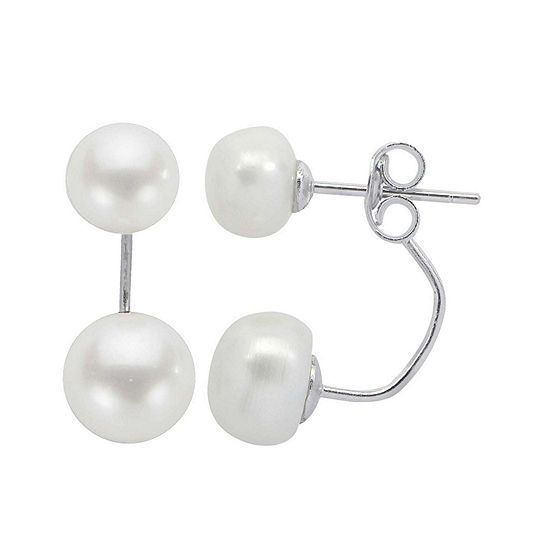 Cultured Freshwater Pearl Sterling Silver Front-to-Back Earrings | JCPenney