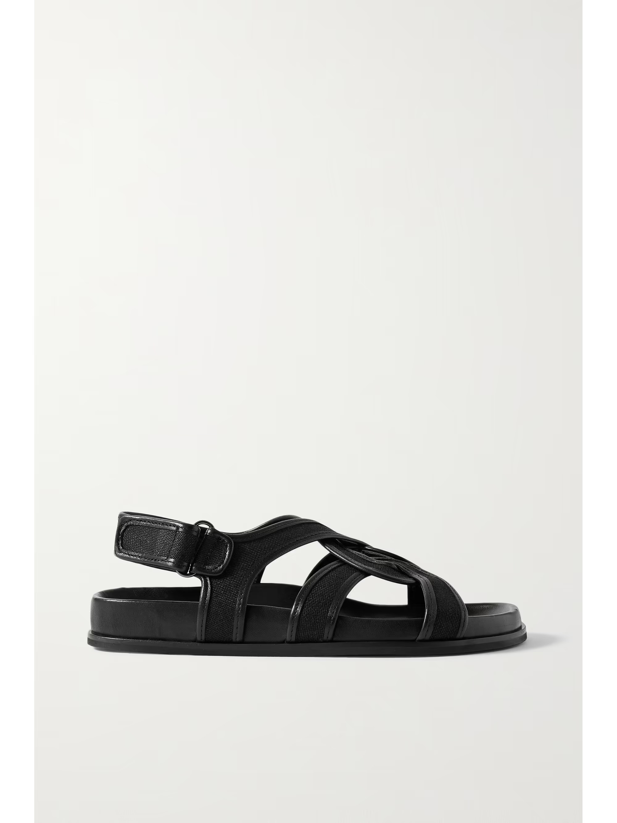 The Chunky leather-trimmed canvas sandals | NET-A-PORTER (UK & EU)