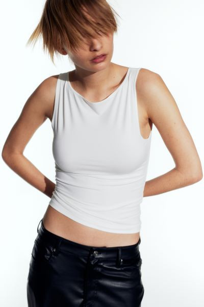 Boat-neck Sleeveless Top - Boat Neck - Sleeveless - Black - Ladies | H&M US | H&M (US + CA)