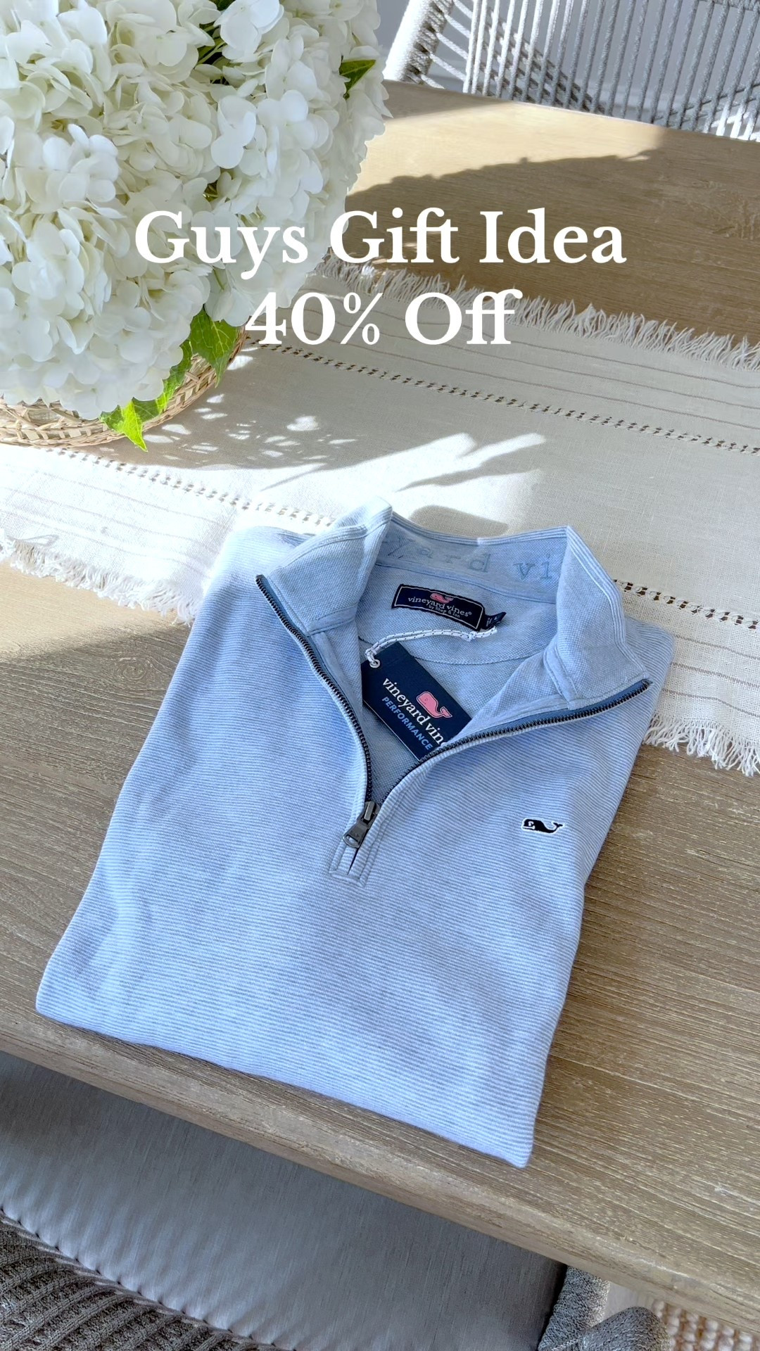 These Vineyard Vines quarter zip pullovers make great gifts for guys, whether it's your husband, boyfriend, father or brother! The material is so soft, it comes in tons of colors, plus it can be dressed up while still being comfy! Now 40% off for a limited time with code GIFTMORE!

 - guys gift ideas, men's gift ideas, gifts for husbands, gifts for boyfriends, gifts for fathers, gifts for father-in-laws, gifts for brother, teen boy gift ideas, mens sweatshirts, men's pullovers, mens collared shirts, mens golf shirts, blue sweatshirts, mens gift guide, christmas gifts for men, birthday gifts for men, preppy gifts for me, hydrangeas, coastal style, men’s clothes, men’s tops, coastal vases

#LTKSaleAlert #LTKGiftGuide #LTKMens