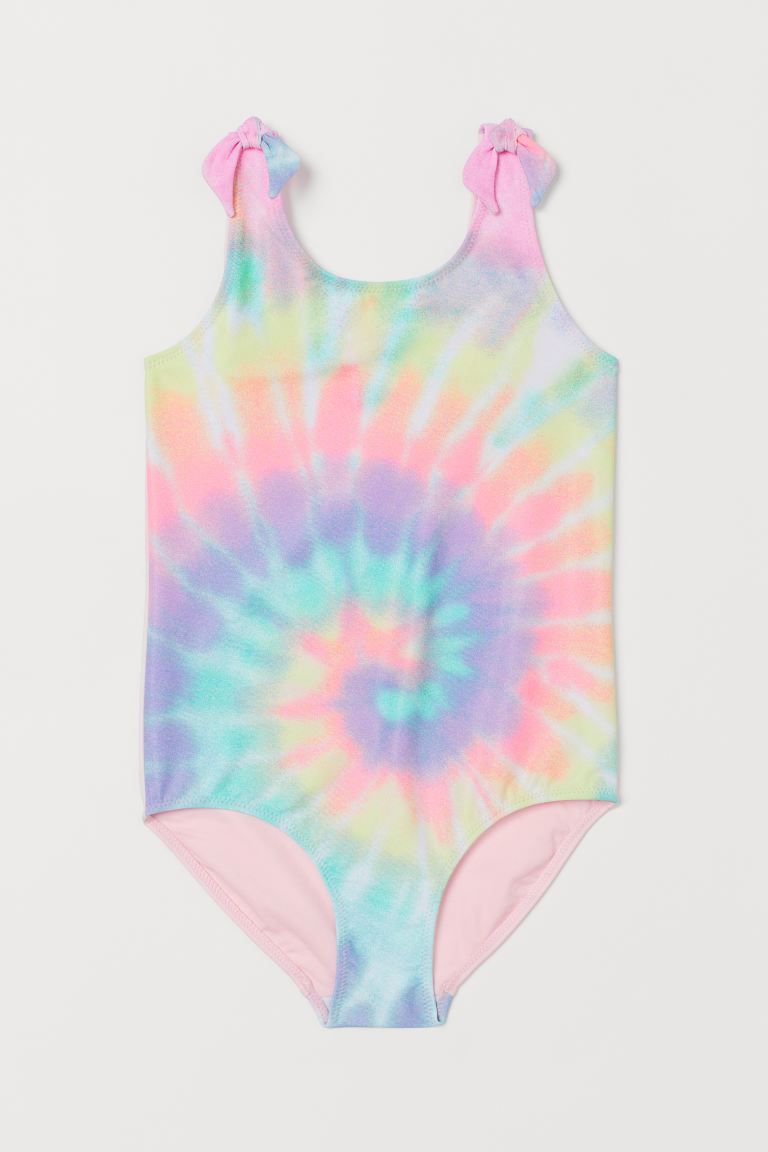 Fully lined, patterned swimsuit with a printed design at front in neon colors. Decorative bows on... | H&M (US + CA)