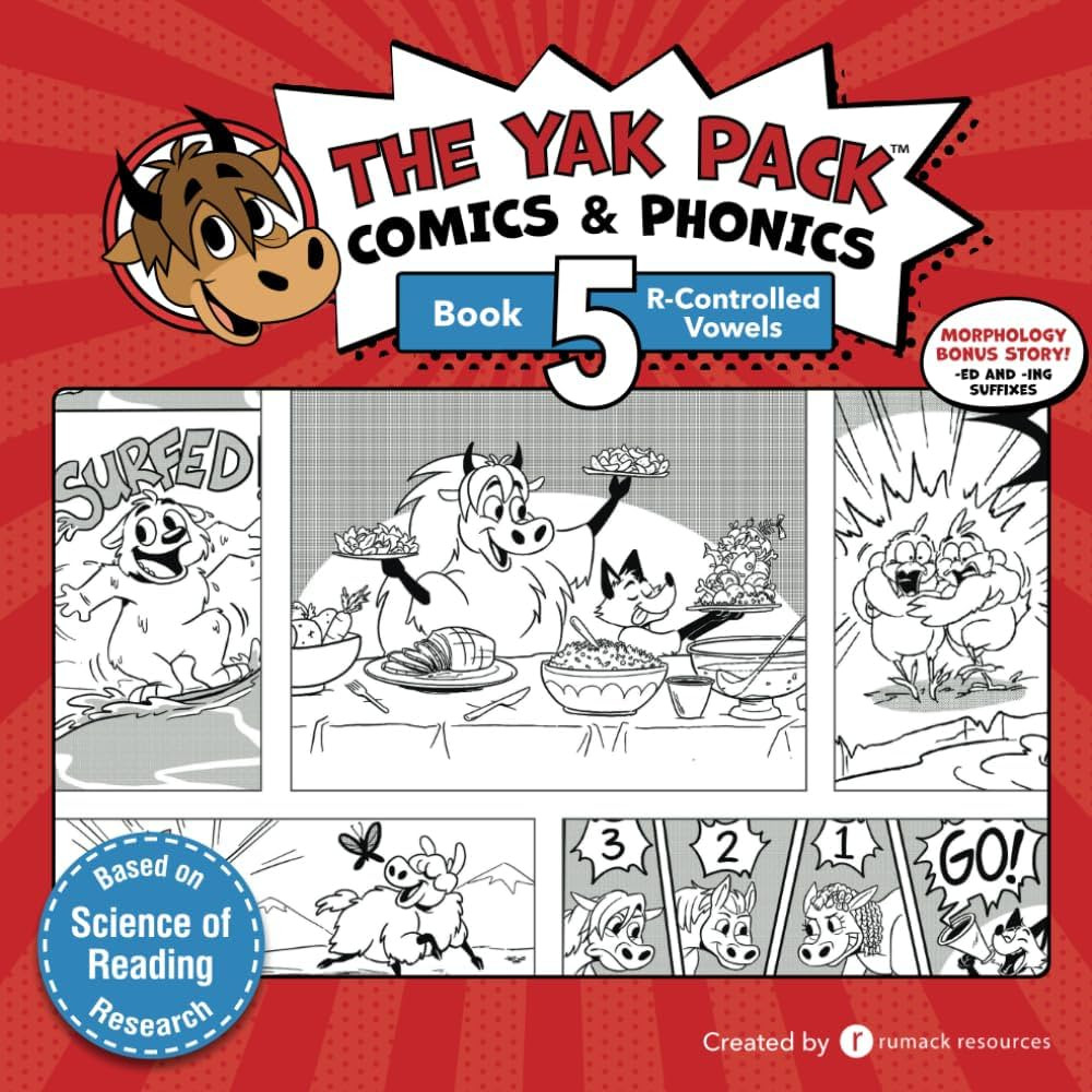 The Yak Pack: Comics & Phonics: Book 5: Learn to read decodable R-controlled vowel words (The Yak... | Amazon (US)