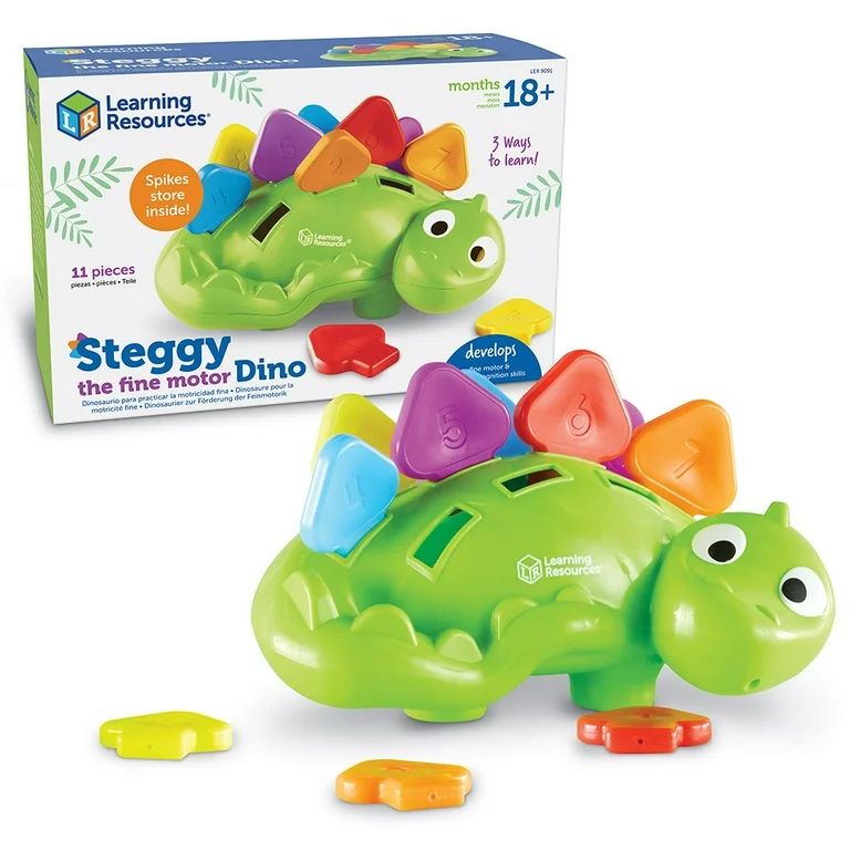 Learning Resources Steggy the Fine Motor Dino - 11pieces, Boys and Girls Ages 18 months to 3+ yea... | Walmart (US)