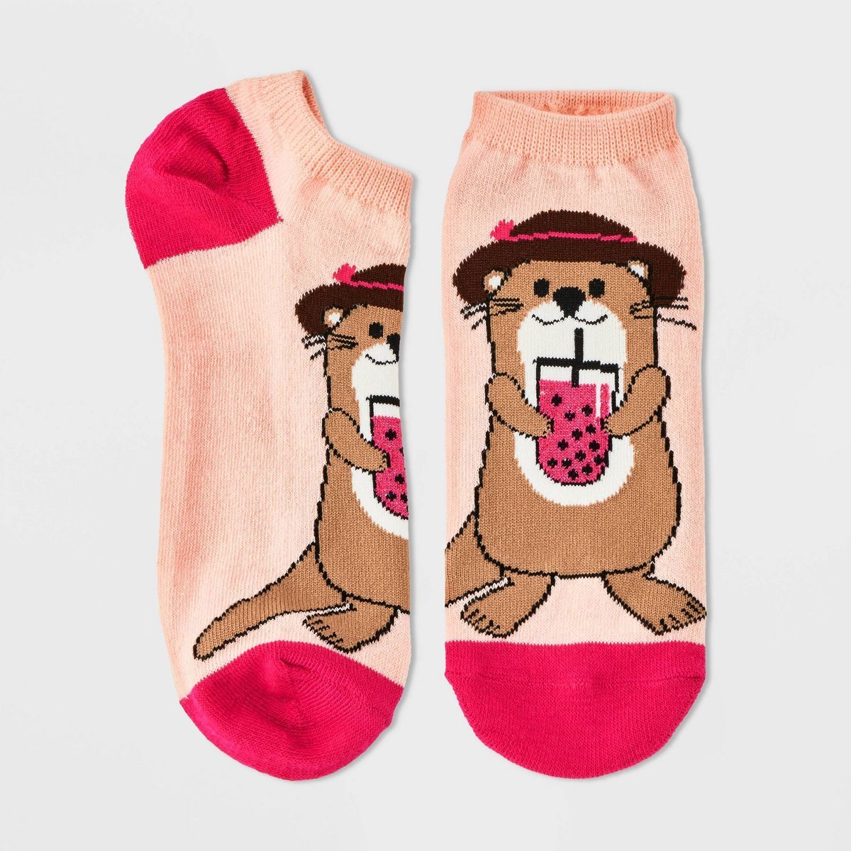 Women's Summer Otter Low Cut Socks - Xhilaration™ Peach 4-10 | Target