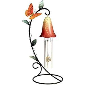 Sunblossom Solar Gifts Belle Fleur Solar Powered Desk Chime, Red | Amazon (US)