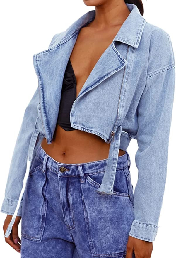 Justalwart Oversized Denim Jacket for Women Long Sleeve Classic Loose Jean Trucker Jacket | Amazon (US)