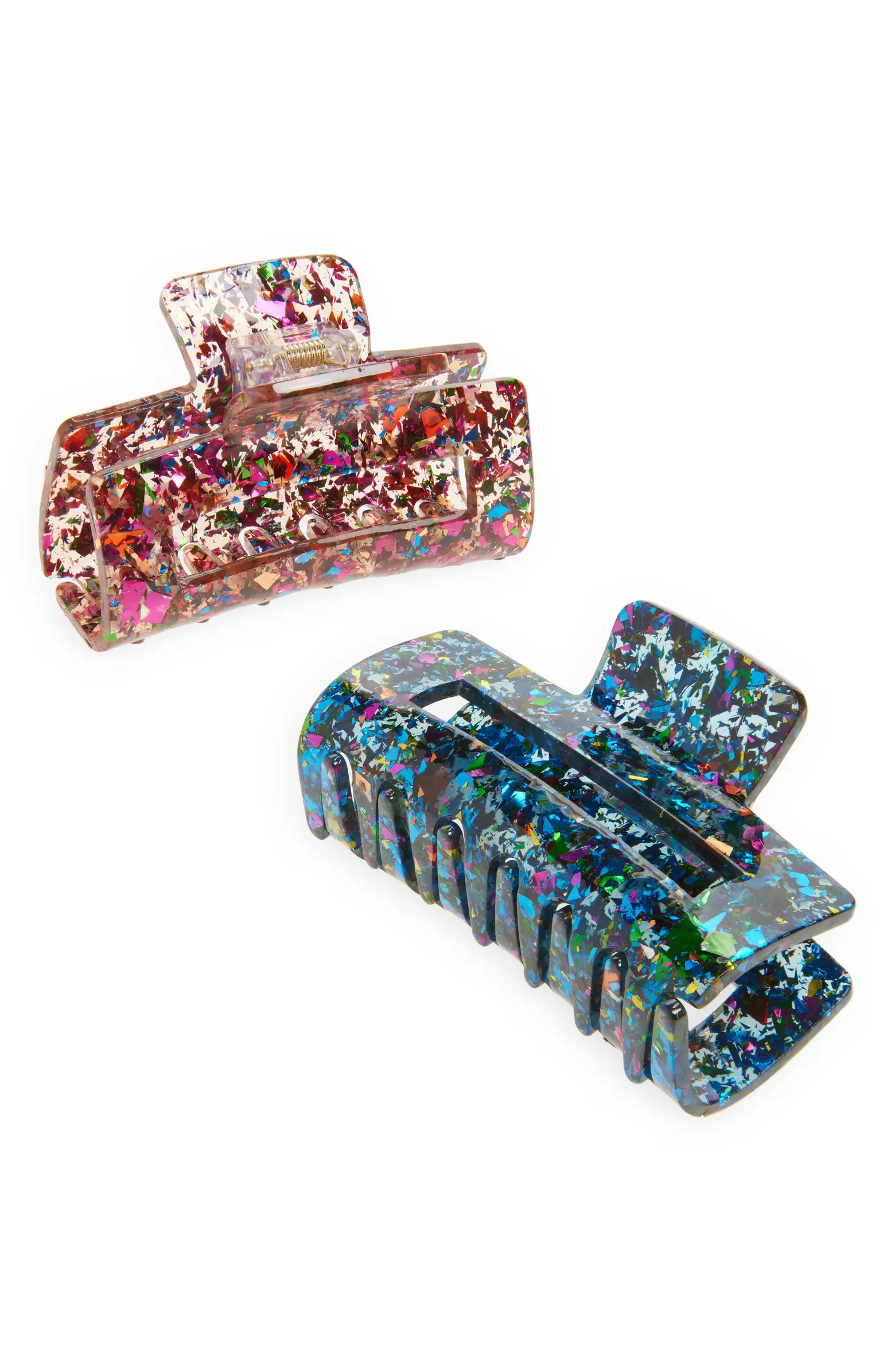 2-Pack Confetti Lucite Hair Jaw Clips | Nordstrom