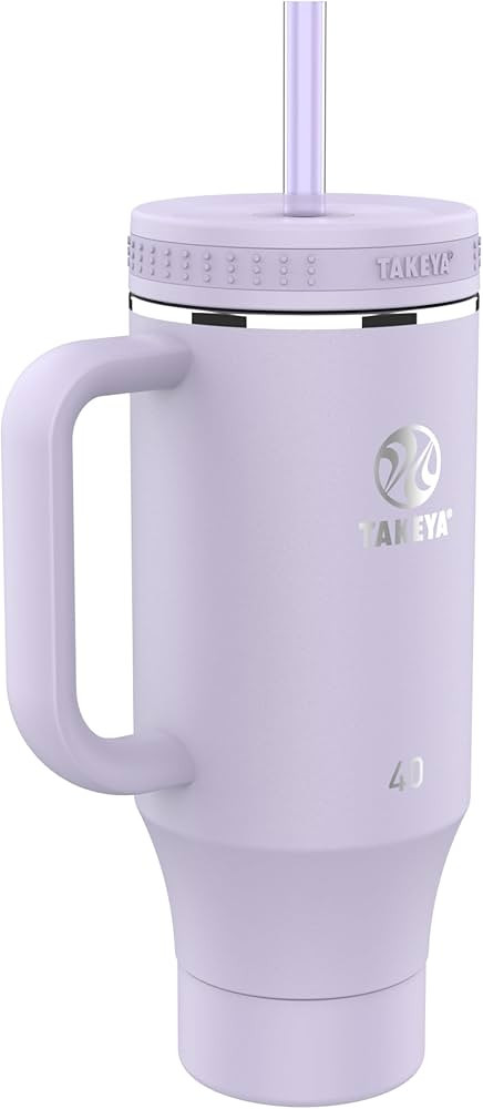 Takeya 40 oz Stainless Steel Tumbler with Lid and Two Straws, Premium Quality, Double Wall Insula... | Amazon (US)