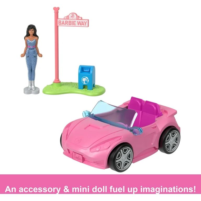 Barbie Mini BarbieLand Doll & Vehicle Set with 1.5-inch Doll & Convertible Car with Color-Change | Walmart (US)