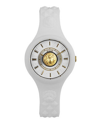 Women's 3 Hand Quartz Fire Island White Silicone Watch, 39mm | Macy's