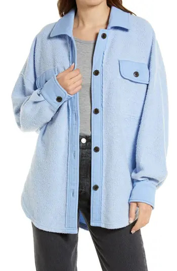 Treasure & Bond Mixed Media Seam Cotton Blend Shirt Jacket | Nordstrom | Nordstrom