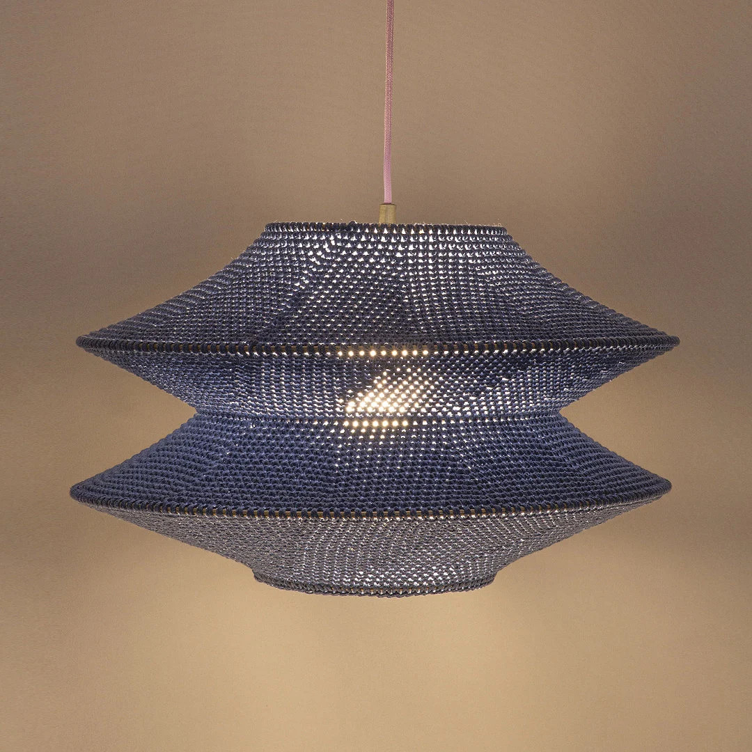 Crochet Pendant Lighting: Bohemian Lampshade, Upcycled Yarn - Etsy | Etsy (US)