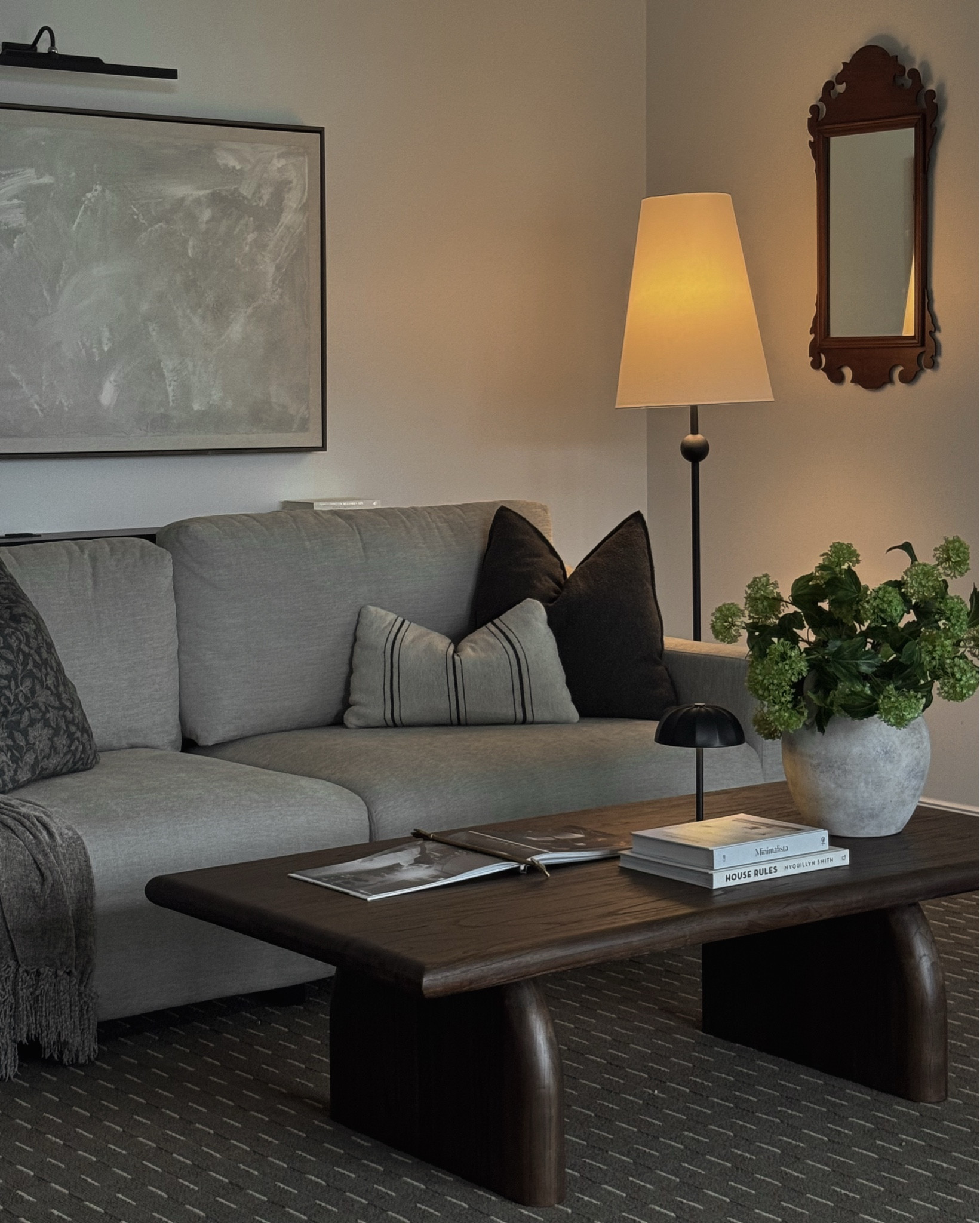 Living room decor, living room lamp, floor lamp, coffee table, coffee table decor, spring decor, throw pillows, wall art, sleeper sofa, convertible sofa ￼

#LTKHome