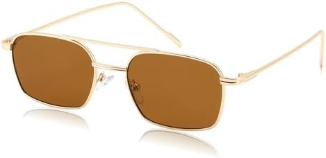 FEISEDY Fashion Square Aviator Sunglasses Women Men Trendy Retro Metal Frame Sun Glasses Candy Co... | Amazon (US)