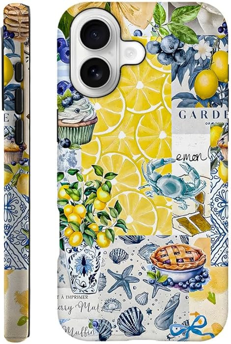 Compatible with iPhone 17,Durable & Shockproof Phone Case Cover Design - Collage Lemons Blueberri... | Amazon (US)