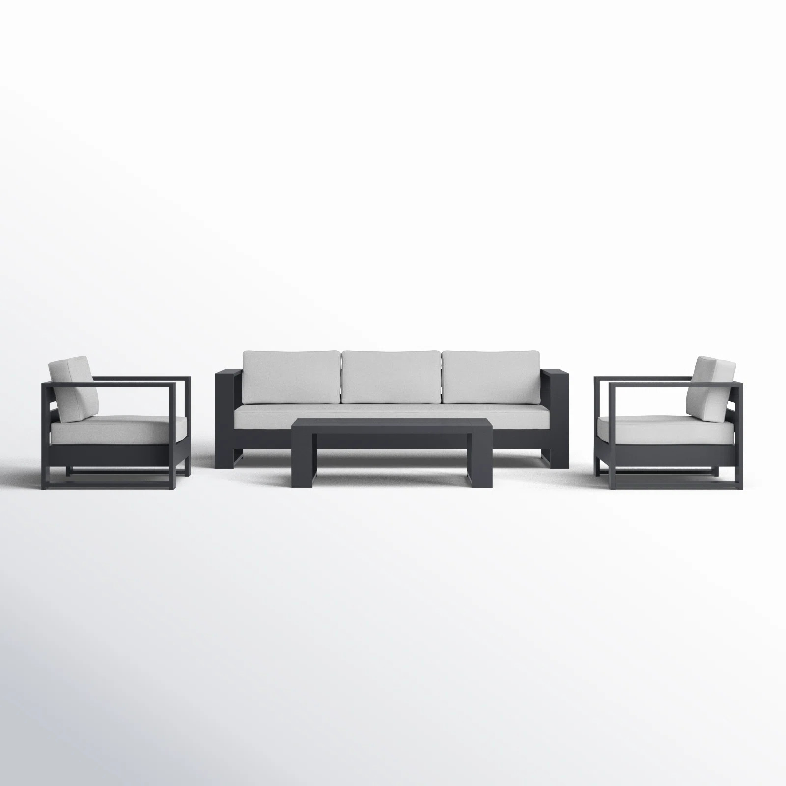 Hoyt Outdoor Aluminum Conversation Set with Coffee Table | Wayfair North America