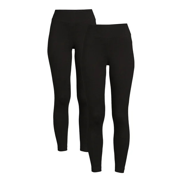 Time and Tru Women's Knit Leggings, 2-Pack - Walmart.com | Walmart (US)