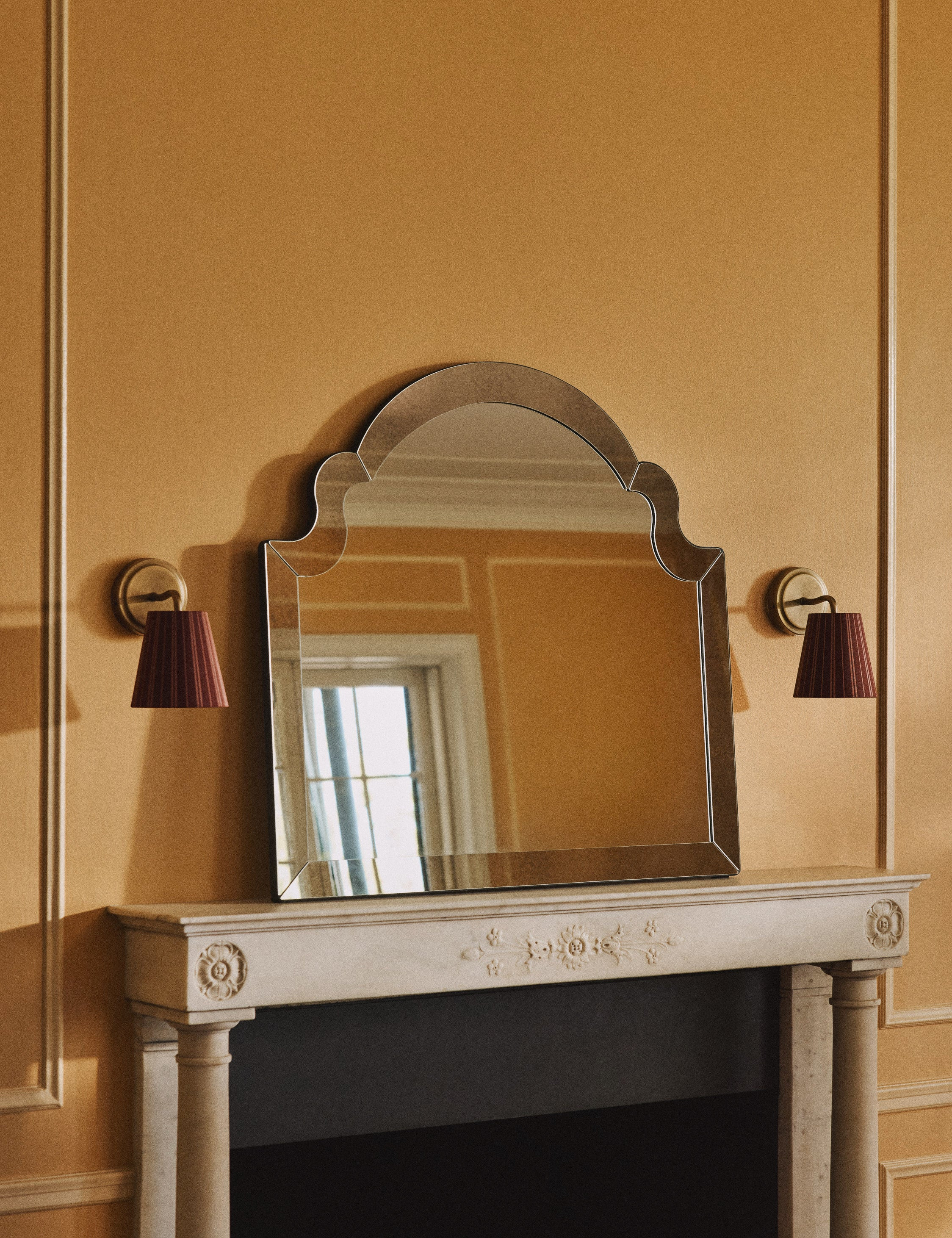 Badgley Sconce, Red Stripe and Antique Brass | Lulu and Georgia 