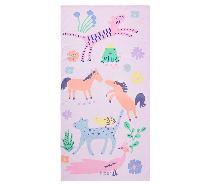 Sasha's Garden Kid Beach Reversible Towel | Pottery Barn Kids