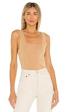 525 Square Neck Tank in Camel from Revolve.com | Revolve Clothing (Global)