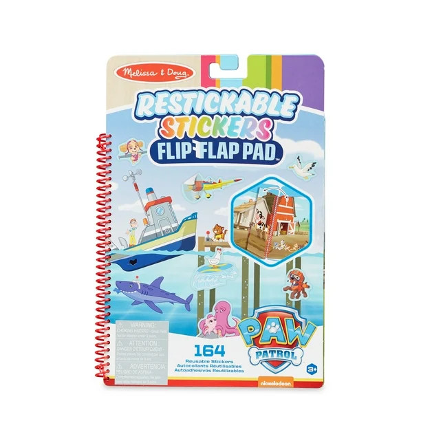 Melissa & Doug PAW Patrol Restickable Stickers Flip-Flap Pad - Adventure Bay - Walmart.com | Walmart (US)