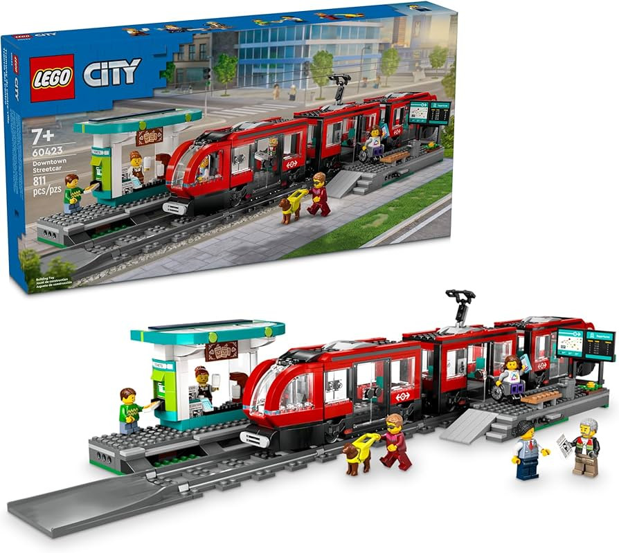 LEGO City Downtown Streetcar and Station Tolley Playset for Toy Train Fans Ages 7 and Up, Fun Gif... | Amazon (US)