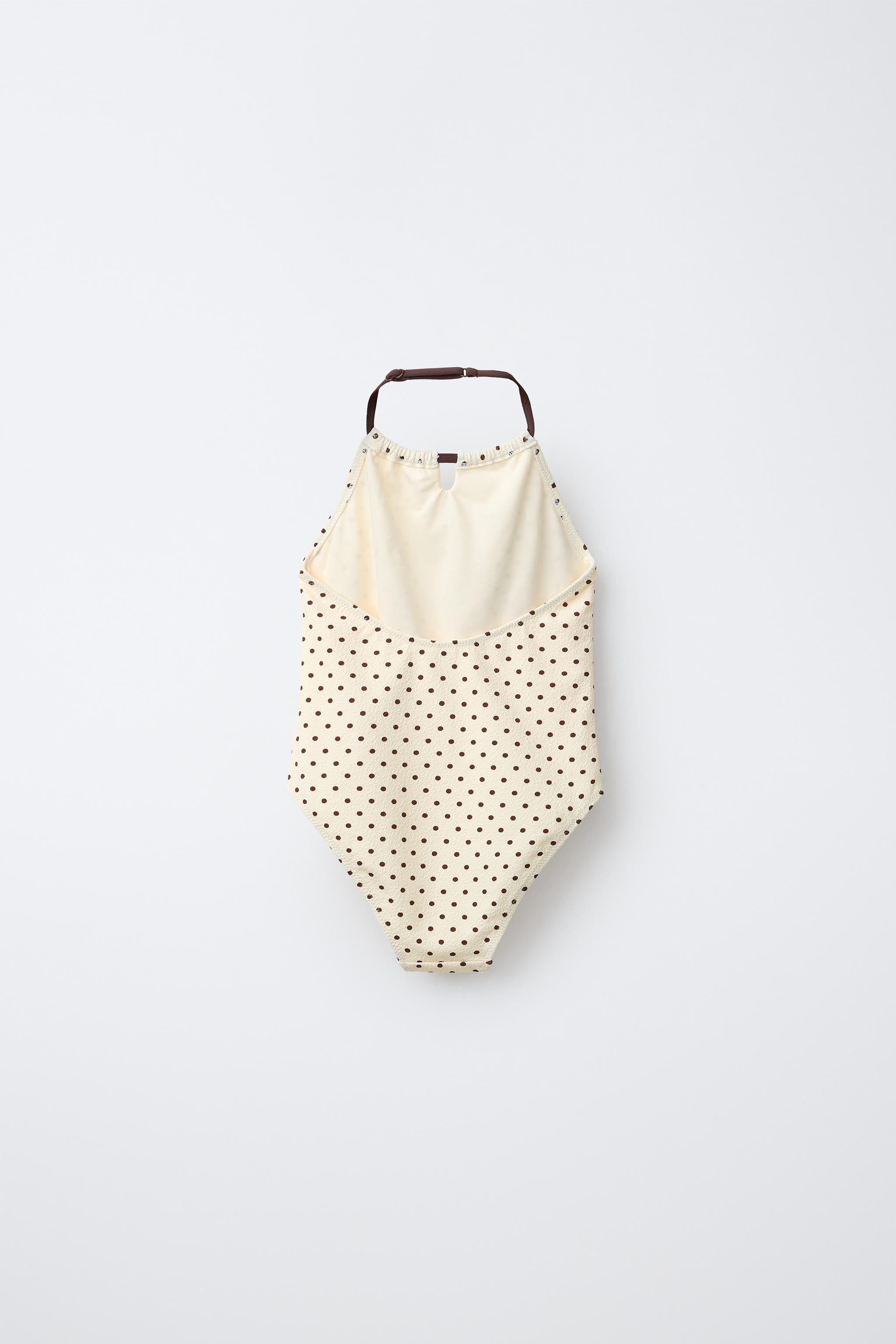 AGES 6-14 / POLKA DOT HALTER SWIMSUIT | Zara UK