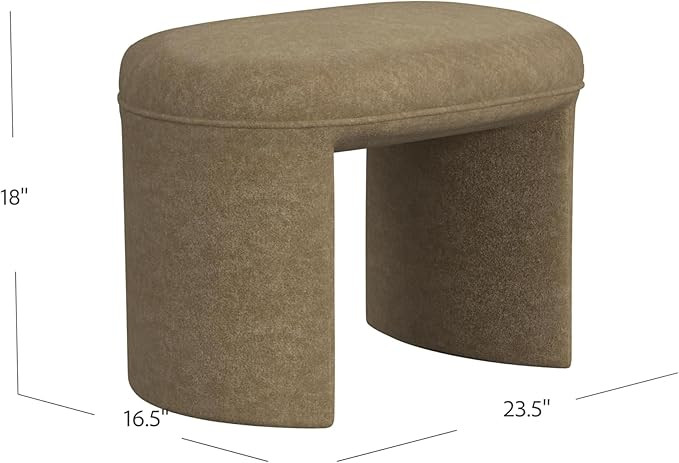 HomePop Quinn Modern Ottoman Home Décor|Ottoman for Living Room & Bedroom - Mocha Velvet | Amazon (US)
