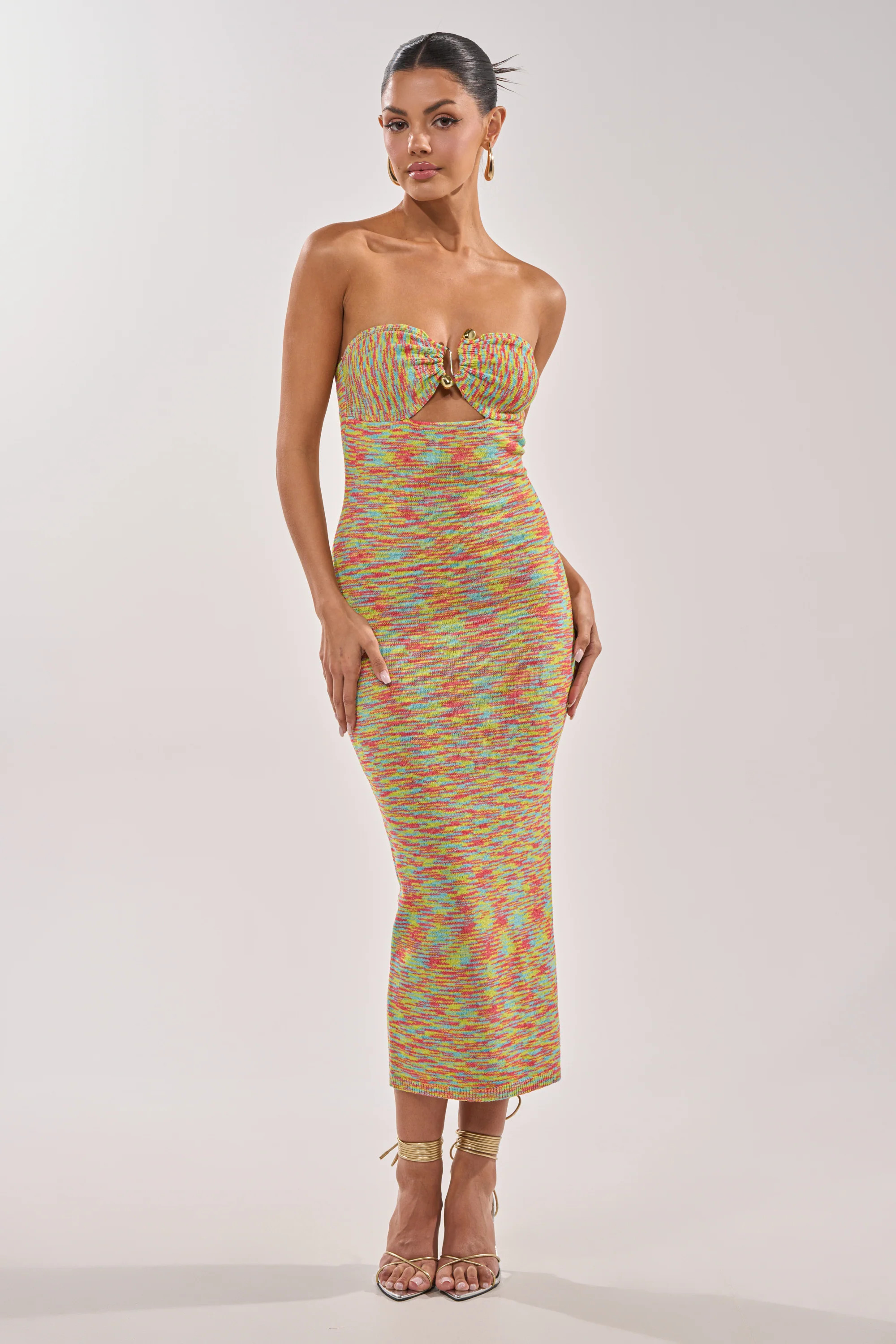 STARRY NIGHT KNIT MIDI DRESS IN MULTI | AKIRA