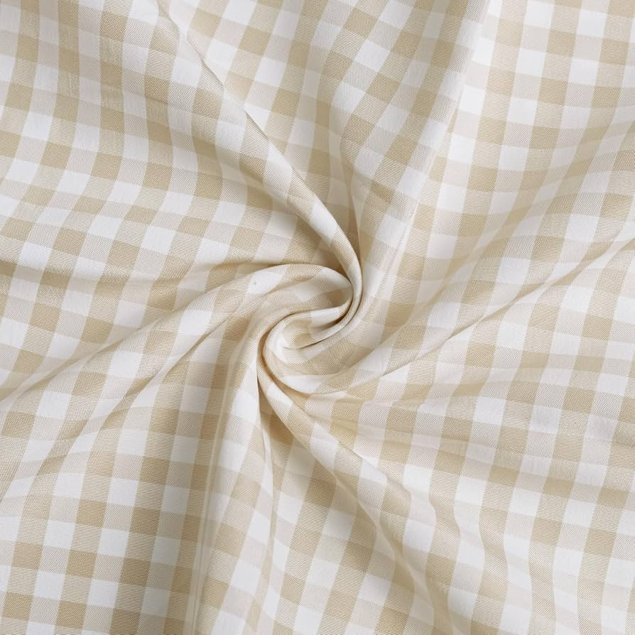 57\u201dW x 36\u201dL Gingham Polyester Fabric Cut By The Yard, Checkered Plaid Vintage Fabric fo... | Amazon (US)