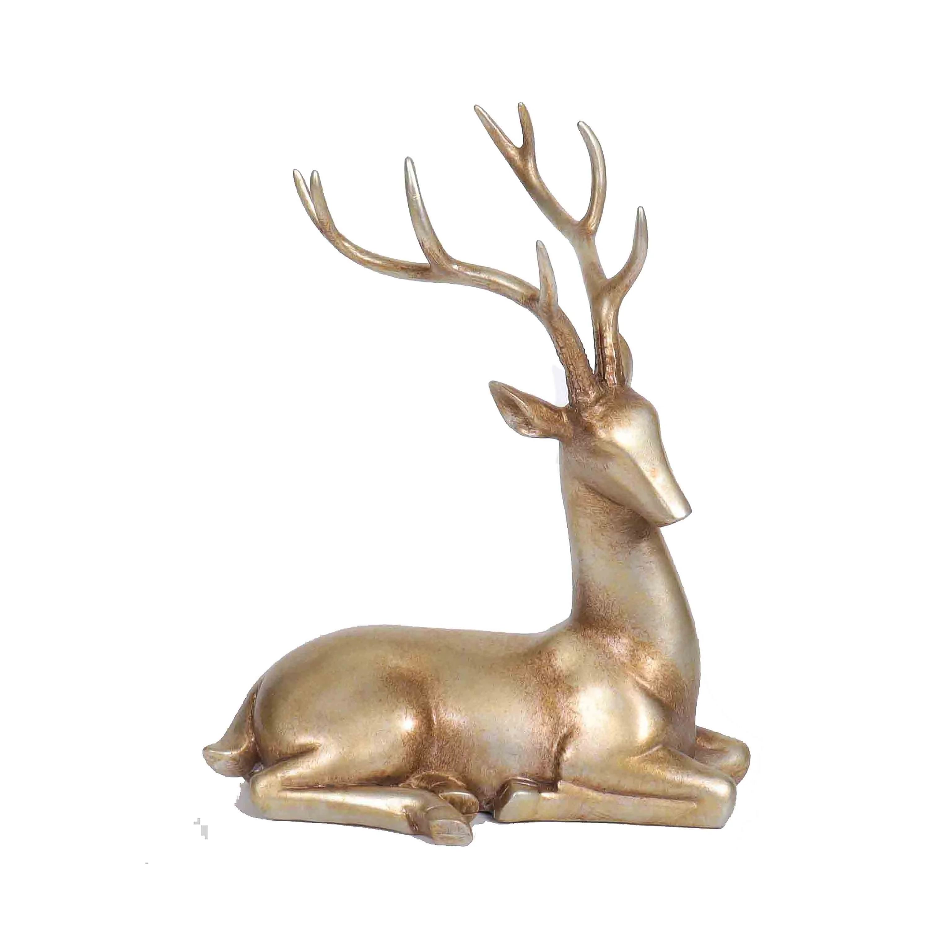 My Texas House Gold Sitting Deer Christmas Tabletop Decoration, 11 inch | Walmart (US)