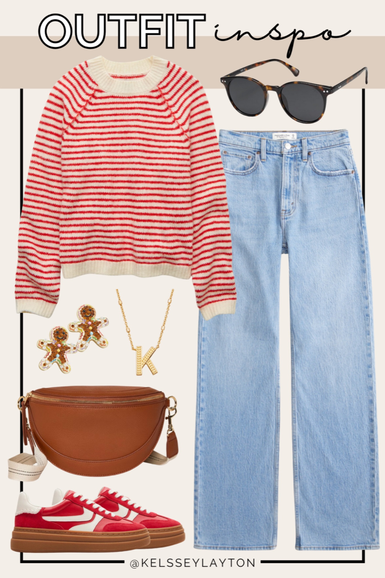Daily try on, aerie, Abercrombie jeans, red striped sweater, red sneakers, belt bag, gingerbread earrings 

#LTKSaleAlert #LTKFindsUnder50 #LTKHoliday