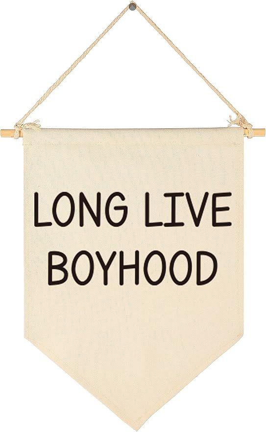 Long Live Boyhood-Home Decor-Wedding Wall Flag-Canvas Hanging Pennant Flag Banner Wall Sign Decor... | Amazon (US)