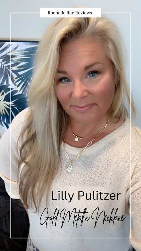 Classic Neutral, spring look- metallic gold Lily Pulitzer necklace with a natural make up look. #makeup #tarte #lillypulitzer #springstyle #neutralstyle 

#LTKstyletip #LTKbeauty #LTKfindsunder100