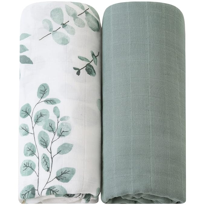 LifeTree Muslin Swaddle Blankets, 2 Pack Baby Swaddling Neutral Receiving Blanket for Boys & Girl... | Amazon (US)