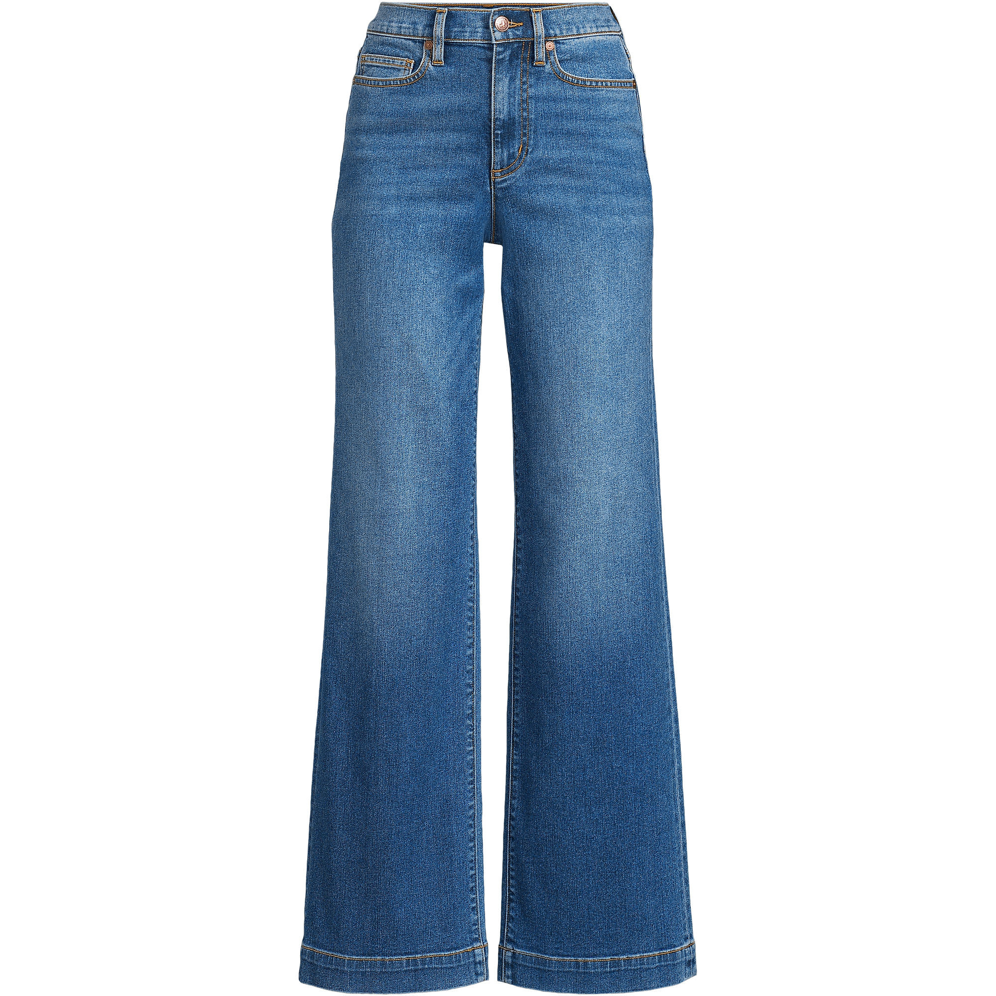 Women's Recover High Rise Wide Leg Blue Jeans | Lands' End (US)