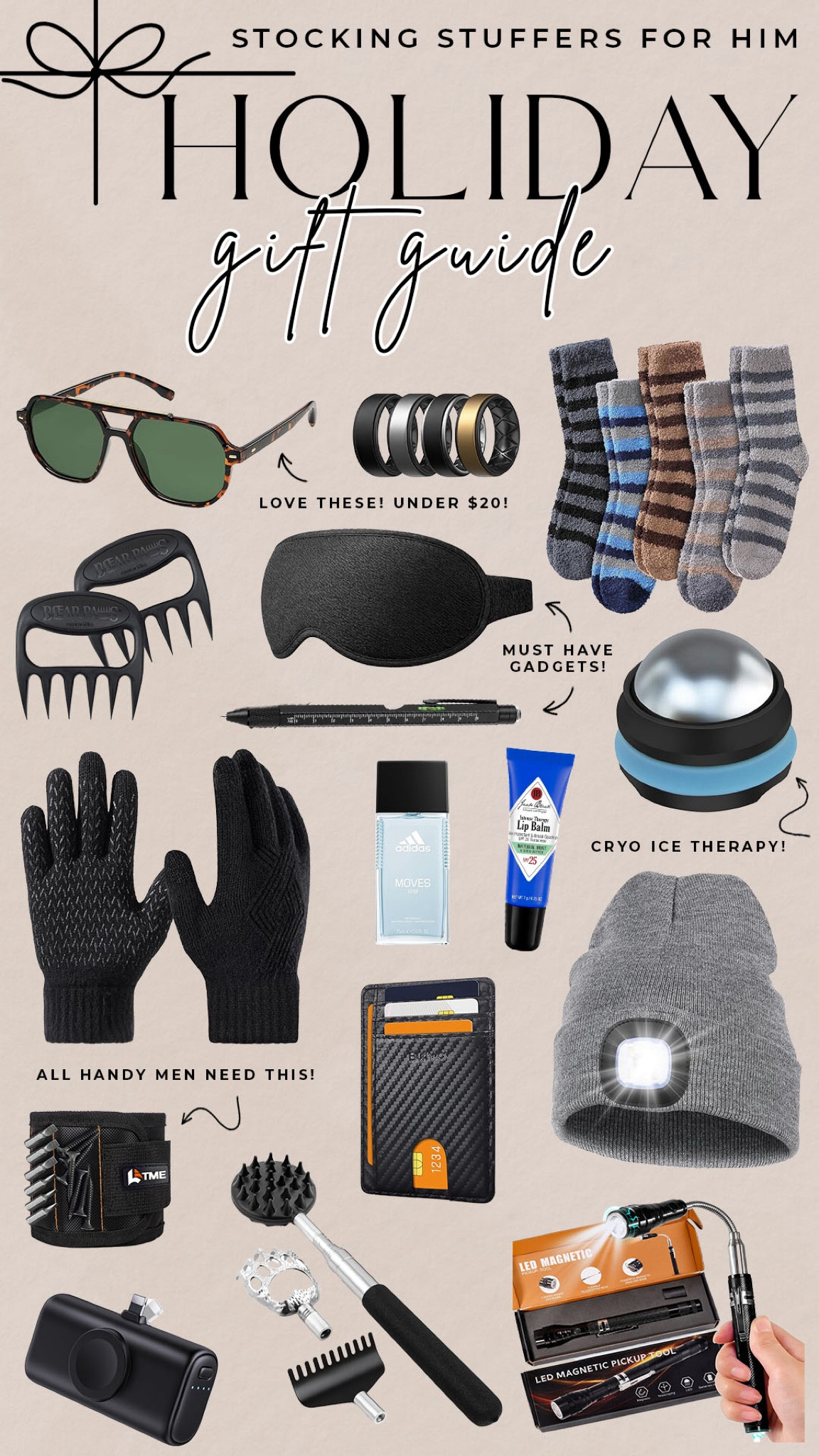 Holiday gift guide: stocking stuffers for him! 

#holidaygiftguide

Holiday gift ideas for him. Men stocking stuffers. Affordable stocking stuffers for men  

#LTKGiftGuide #LTKMens #LTKHoliday