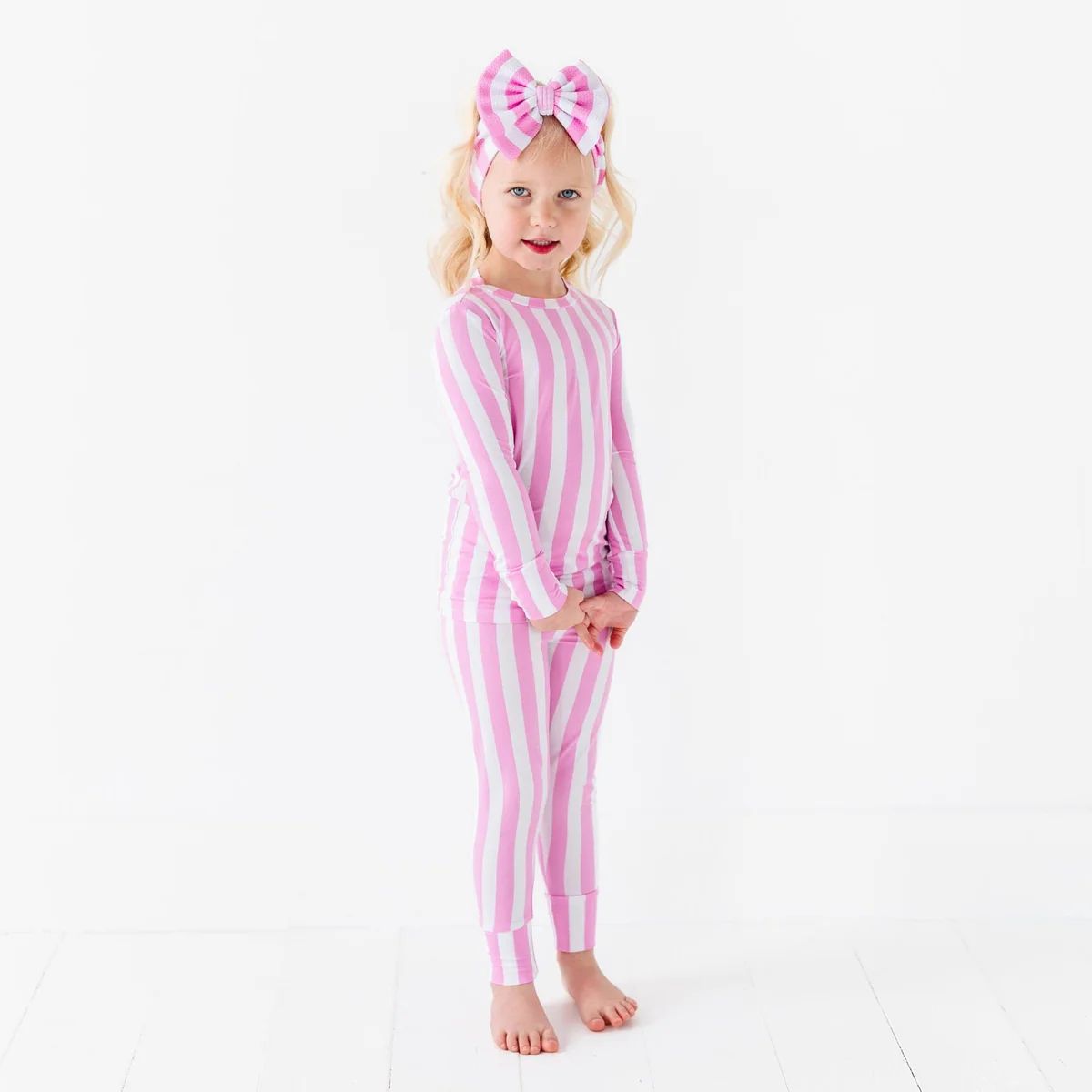 Tickle Me Pink Two-Piece Pajama Set | Bums & Roses