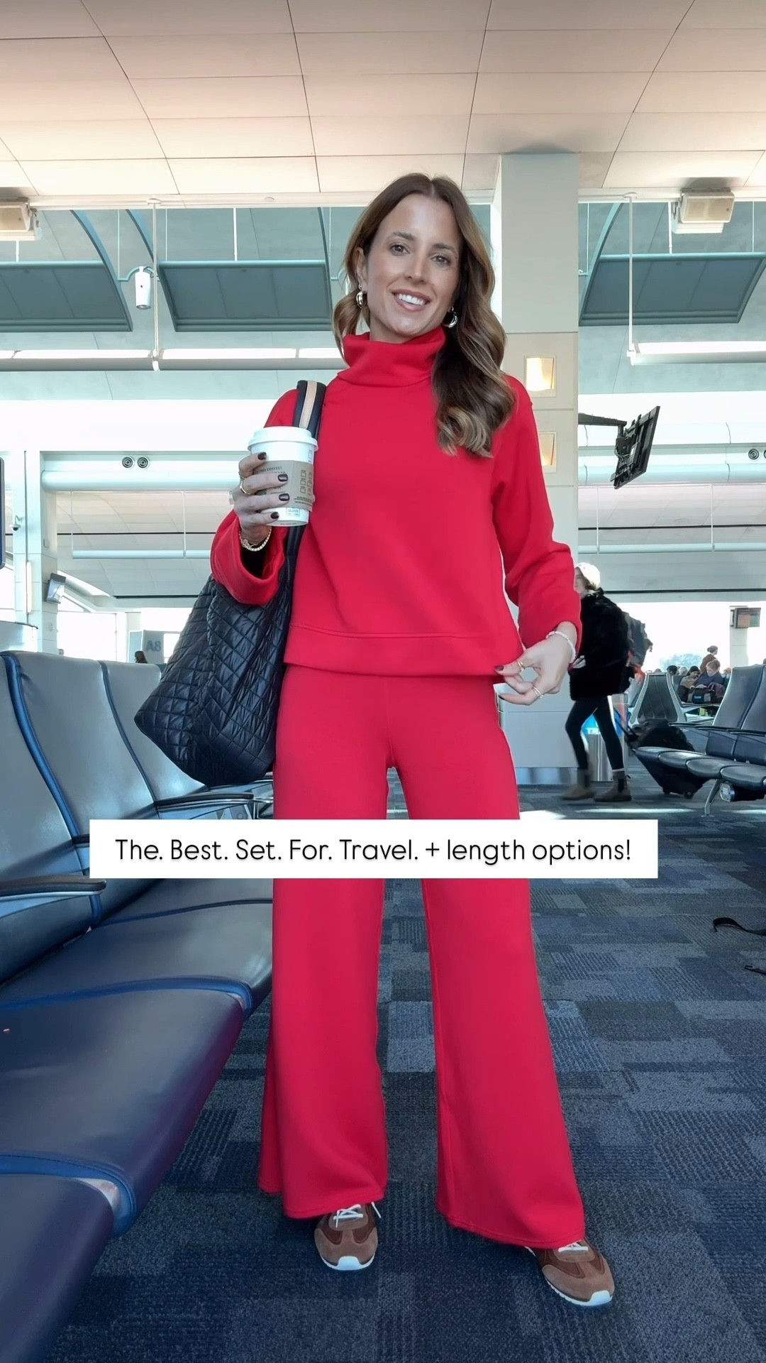 Spanx matching set in XS top and XS petite pants. MZ Wallace large tote - the best! Tory Burch suede sneakers, feels like you’re walking on a cloud! I went up half a size. My travel outfit. 
#LTKShoeCrush

#LTKootd #LTKHoliday #LTKTravel