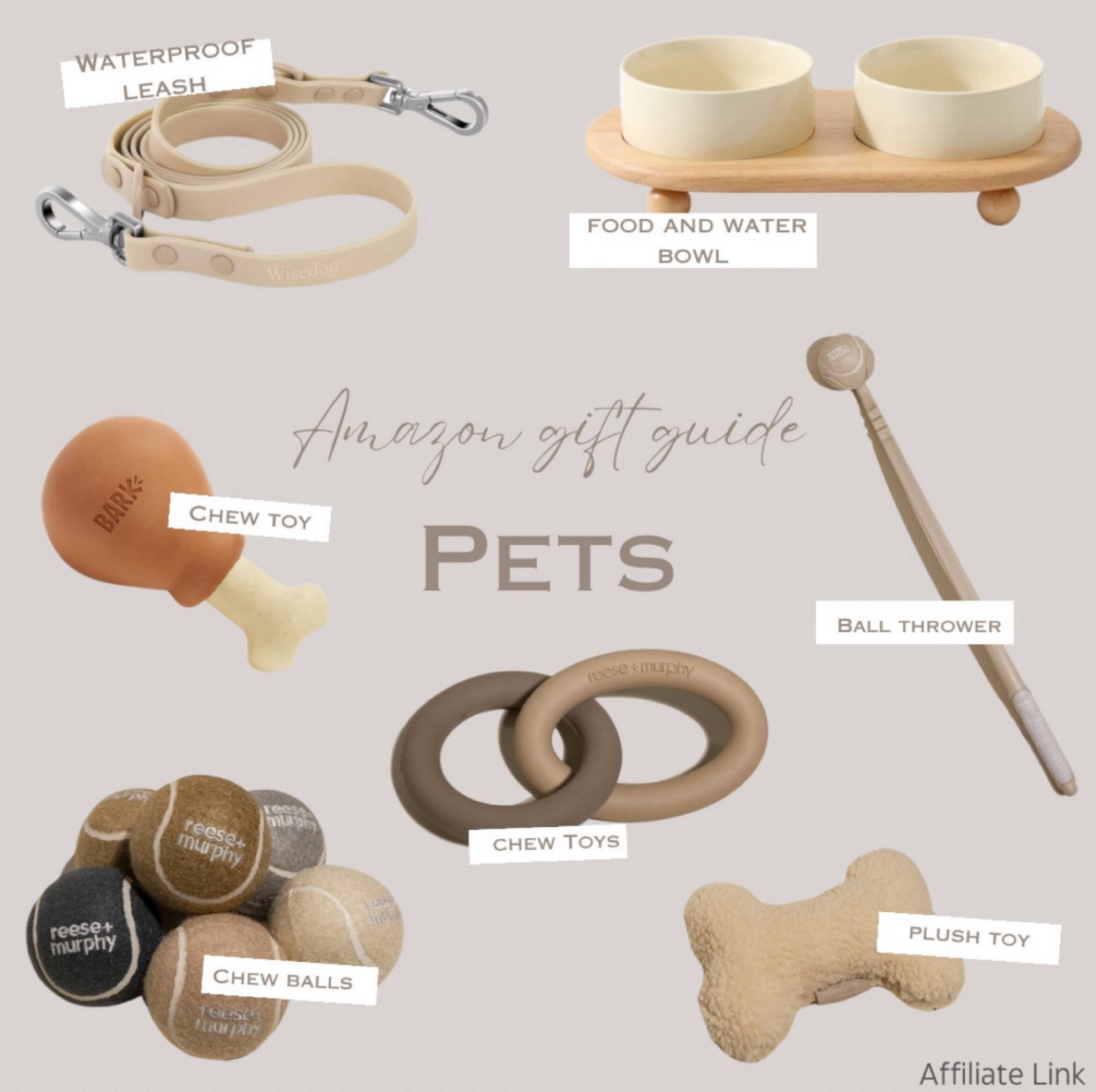 Gift Guide - Pets! 

Dog toys, dog bowls, leash, pet shampoo 


#amazon 

#LTKGiftGuide #LTKHoliday