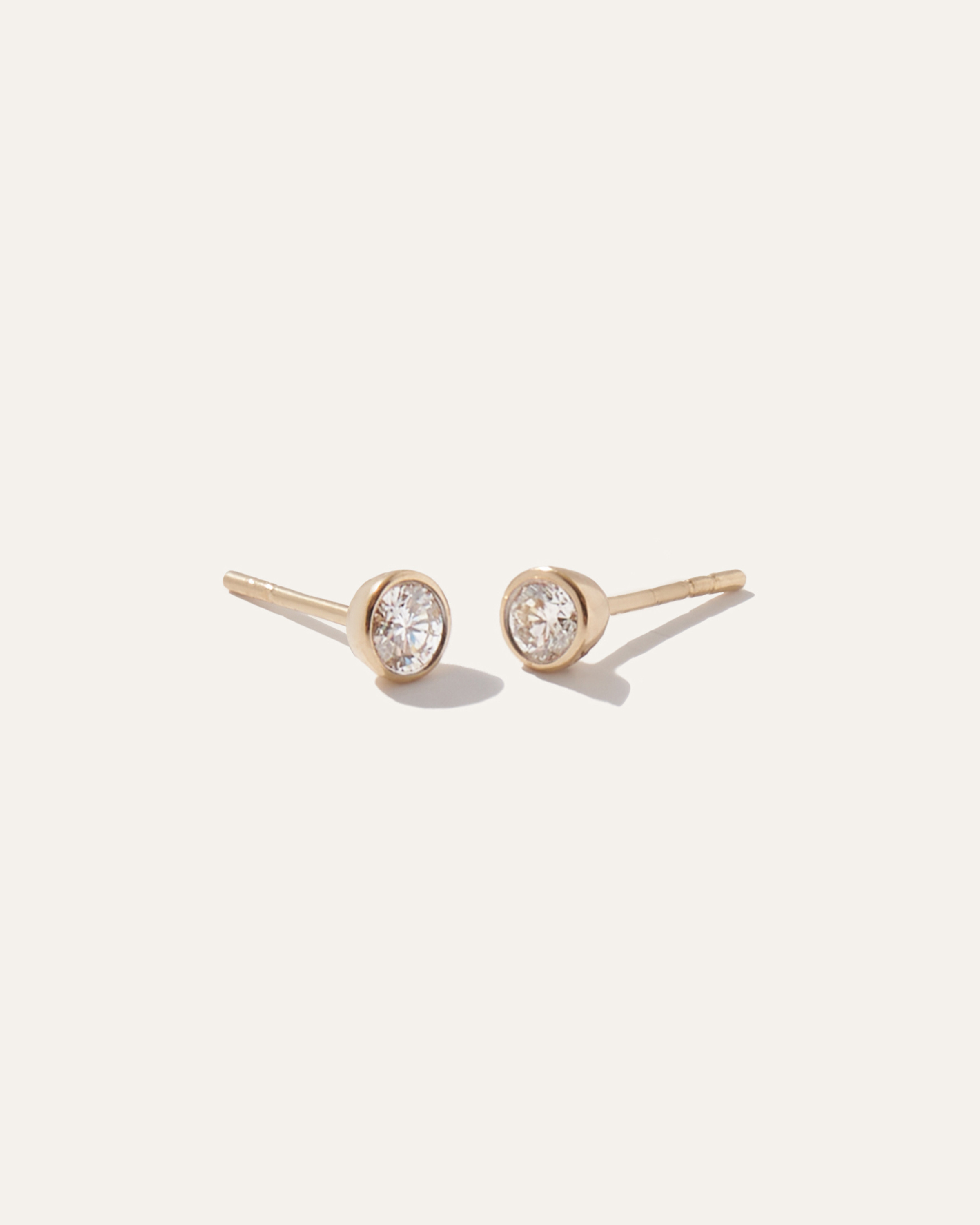 Quince | Women's 14K Gold Natural Diamond Bezel Studs in Yellow Gold | Quince